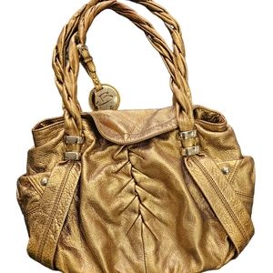 B Makowsky bronze leather bag.